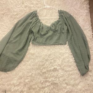 Flouncy Green SHEIN Top